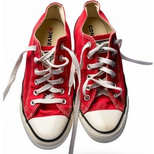Converse Red Canvas Sneakers Runners Trendy Shoe Women's 8